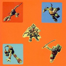 10 Teenage Mutant Ninja Turtles Shaped Stickers - Michelangelo, Raphael