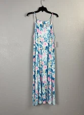 Tommy Bahama Size XL Maxi Gown Tropical Aqua Sleeveless Sleep Nightgown NWT