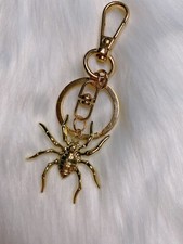 Spider Keychain Bag Charm Gold Color New Handmade DIY Halloween Gift
