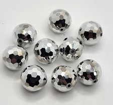 6pc Swarovski Crystal Comet Argent Light 12mm Faceted Disco Ball 5003 Beads; CAL