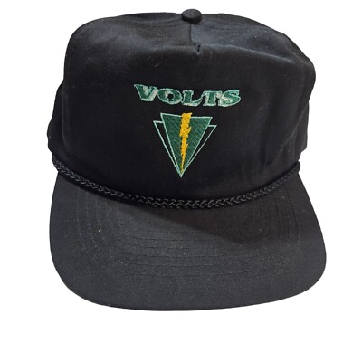Vintage Volts Otto Cap Hat Adjustable Fit Black Green Lightening Bolt Logo