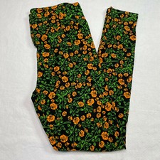 Lula Roe Womens Leggings Tall Curvy sz 12-18 Black Green Orange Rose Floral NEW