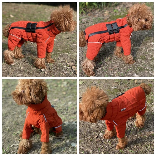 Dog Winter Coat 4 Legs Covered Windproof Waterproof Reflective Warm Dog Clothing - Picture 14 of 65