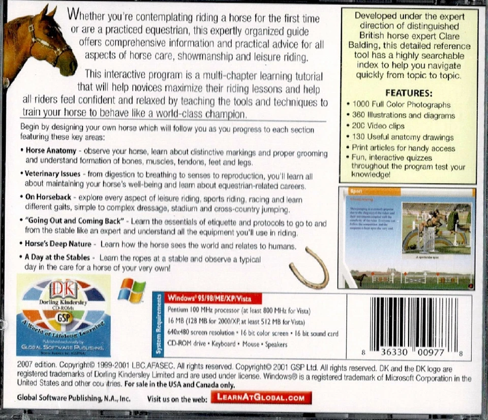 DK Horse & Pony Encyclopedia Pc New Vista XP Showmanship Leisure Horse Care - Image 2 of 2