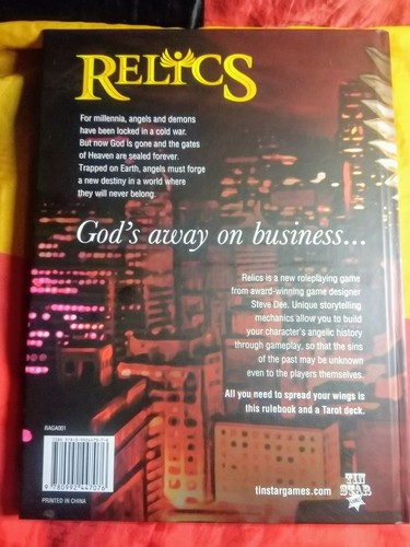 Relics: A Game of Angels Core Rulebook by Steve Dee (Hardcover, Tin Star Games) - Picture 2 of 5