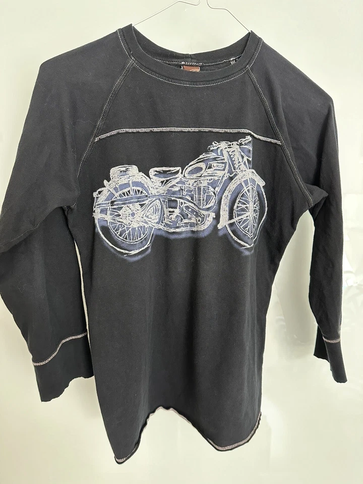 Camiseta Charlie Rocket Motocicleta Meninos Crianças Manga Longa Tamanho 10 Boutique Preta - Imagem 4 de 4