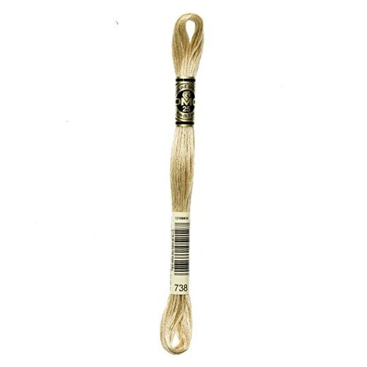  117-738 Six Strand Embroidery Cotton Floss, Very Light Tan, 8.7-Yard 