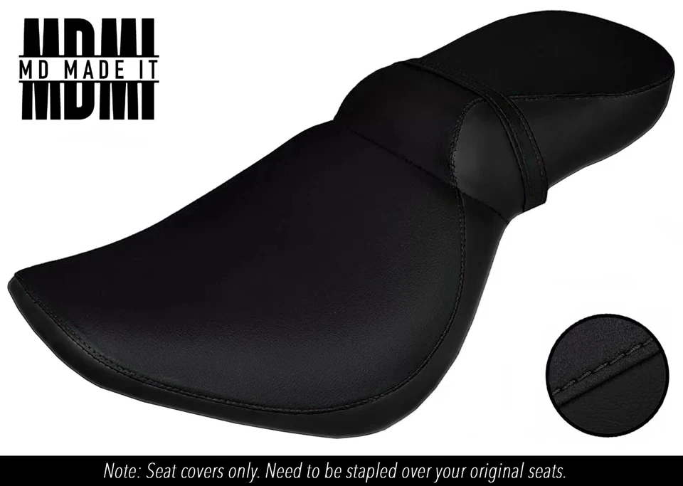Housse De Selle En Vinyle Noir Dual Pour Kawasaki VN 800 Vulcan Classic - Photo 1/4