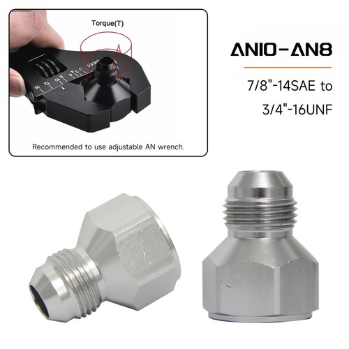 10AN Female to 8AN Male Thread Aluminum Reducer Union Adapter Fitting 2PCS - Picture 9 of 13