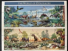 Scott #3136 World of Dinosaurs Sheet of 15 32¢ Stamps (1997)
