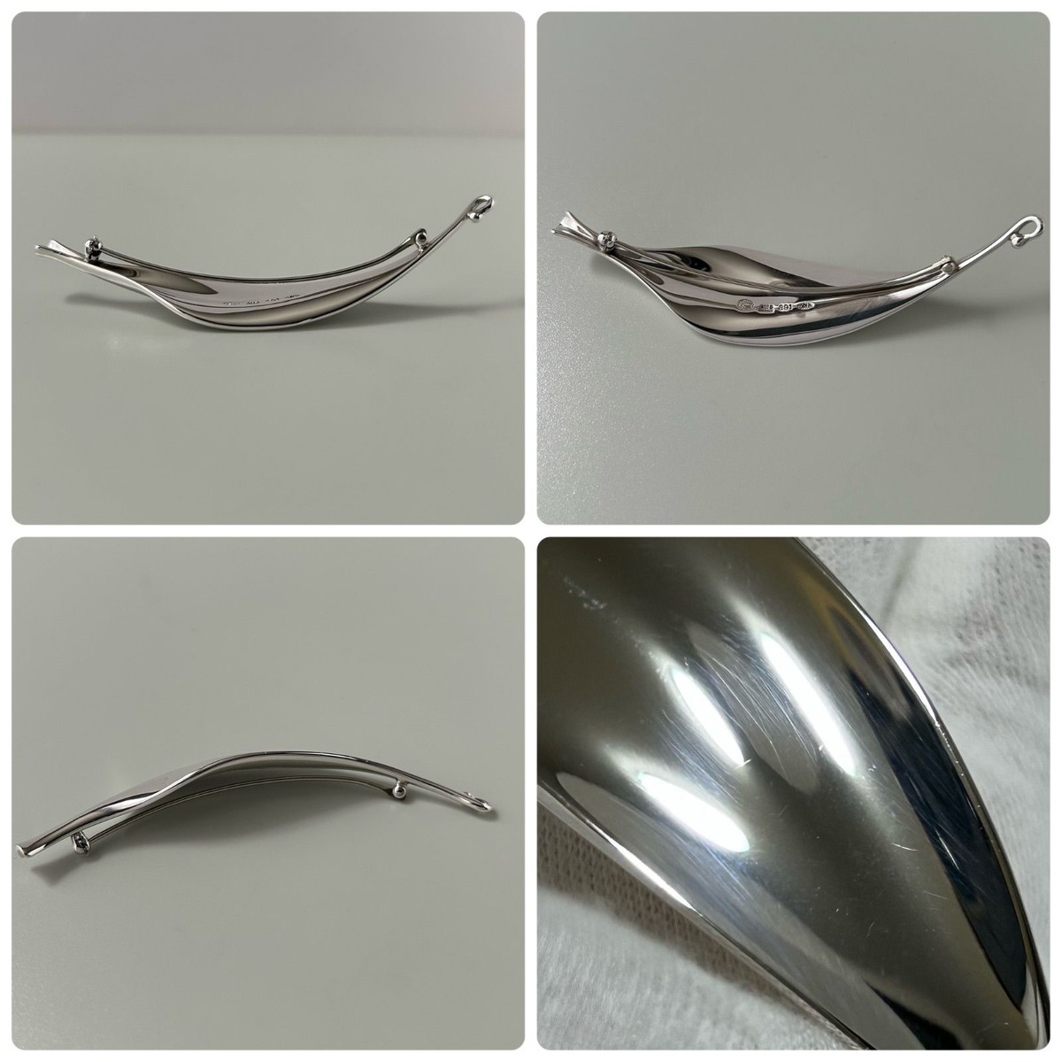 Georg Jensen Leaf 391 Brooch Sterling Silver 925 Vivianna
