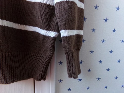 Ralph Lauren Striped Sweater 7 Boys $85 Earthy Brown POLO 100% Cotton White Vtg - Picture 10 of 23