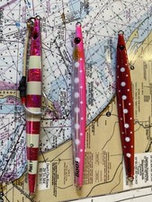 Go Jigging With Three 100 Gram Slow Pitch Jigs. Ready to fish
