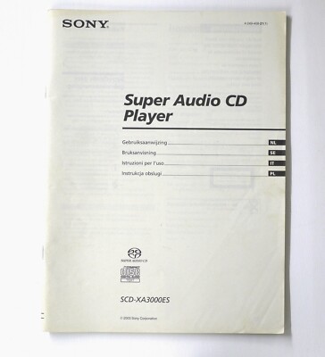 Original SONY SCD-XA3000ES Super Audio CD-Player User Manual/Bedienungsanleitung