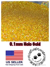Holographic Gold Extra Fine 0.1mm Glitter nail acrylic craft Tumbler Resin 5g