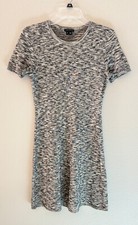 THEORY Wool Dorthea Loryelle Dress Heathered Gray Sweater Knit Sheath size M