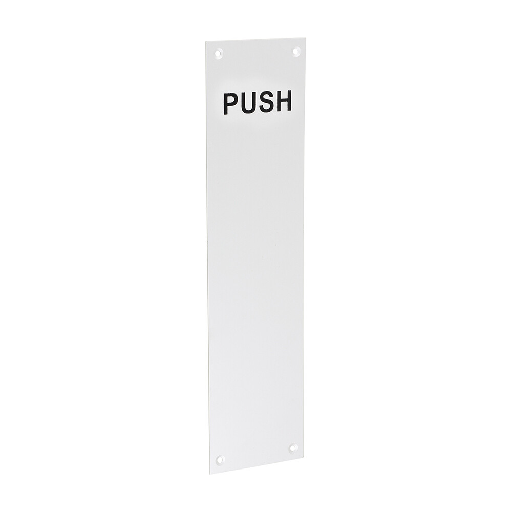 Timco Finger Plate PUSH Door Sign Handle Fixings Satin Anodised Aluminium 305x76