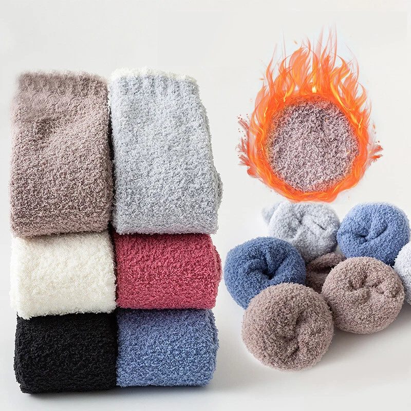 Women Thermal Cozy Fuzzy Fleece Long Socks Over Knee Warm Stocking Slipper Socks - Image 4 of 4