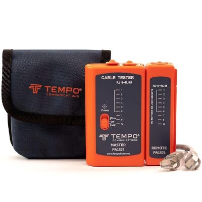 TEMPO PA1574 Network Cable Cat5E Tester | Telephone & Ethernet Cable Mapper | Co