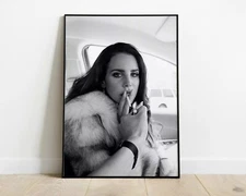Lana Del Rey Smoking B&W Music Art Poster, Fan Gift