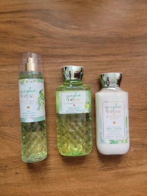 Bath & Body Works Gingham Fresh Body Mist Shower Gel & Body Lotion Set of 3