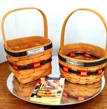 Longaberger 1997 & 1993 Patriotic Inaugural Set 2 Baskets w/Handles