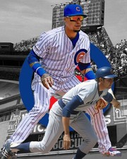Chicago Cubs Lithograph print of Javy Baez  and Don Kessinger 2020 