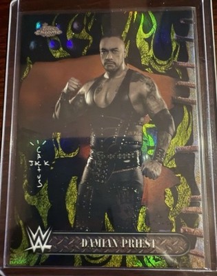 Damian Priest Black and Gold Flame Refractor 2025 Topps Chrome Cactus Jack WWE