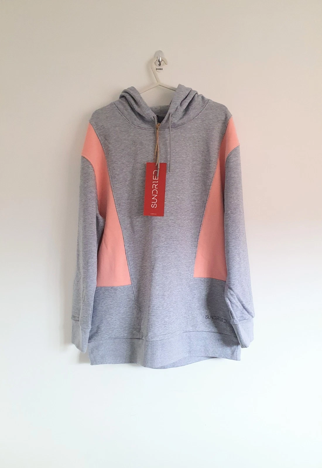 Women's Sundried Grey & Pink Hoodie Size Medium