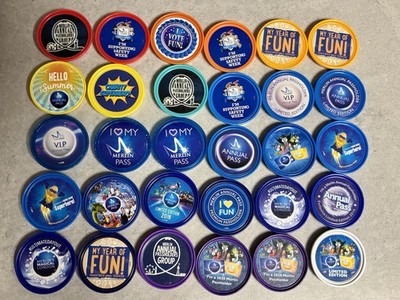 30x Merlin Annual Pass VIP Premium Superhero Mixed Pop Badges