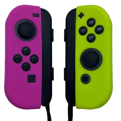 JenDore Pink Yellow Silicone Protective Covers Compatible with Nintendo Switch J