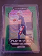 2024 Panini Prizm Drake Maye Emergent RC Green Wave Rookie #4 Patriots