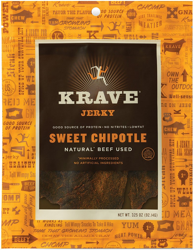 Вяленая говядина Krave Chipotle - Острая, изысканная, безглюте закуска на ужин -