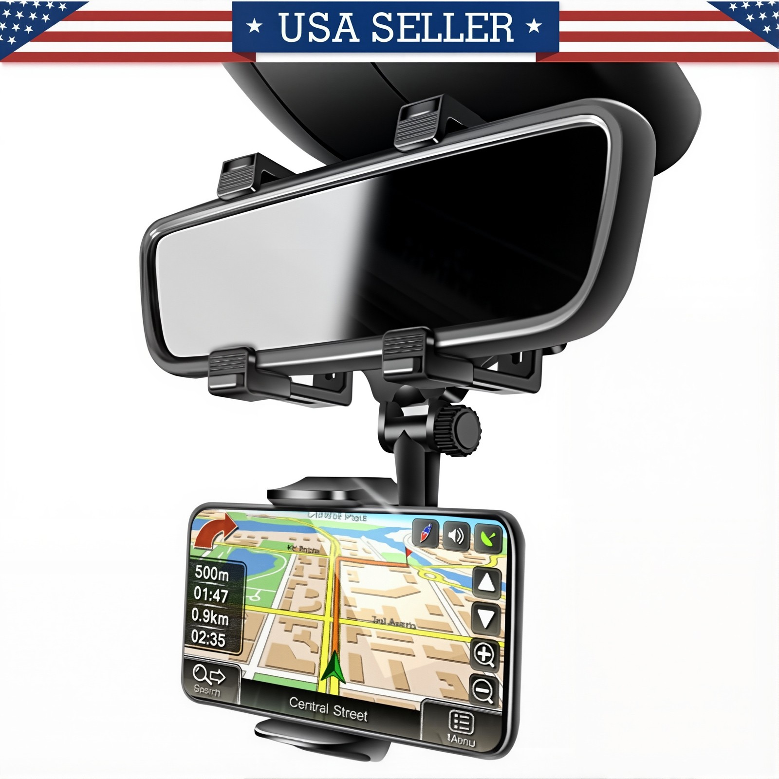 360° Car Phone Holder Rearview Rear View Mirror Mount Stand Universal Dashboard