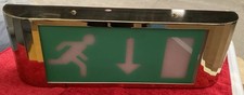 High Quality Mirror Polished Brass Frame Emergency Exit Sign Light / Large