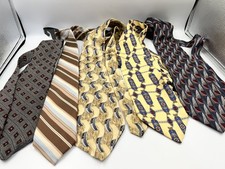Lot Of 5 Neckties, Asorted Brands, Made In The USA, 100% Silk