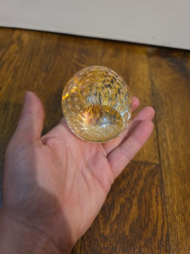 c1950/60 Murano/Murano Style Art Glass Gold lace Controlled Bubble Paperweight! - Picture 7 of 10