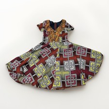 Girls African Wax Fabric Ankara Dress No Size Check Measurements Cotton