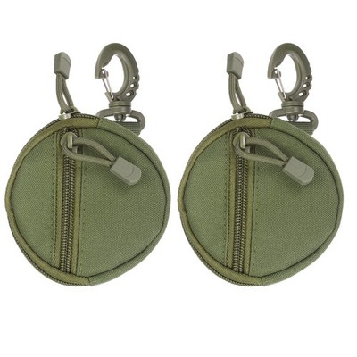 Small Admin Pouch, Mini Pouch Keychain with Buckle 3.9''x3.9'' & Green & 2Pcs