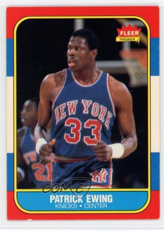 1986-87 Fleer Patrick Ewing #32 Rookie RC HOF 0hr