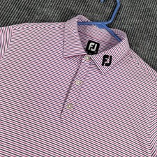 FootJoy Polo Shirt Mens Large Purple Short Sleeve Golf Performance Active
