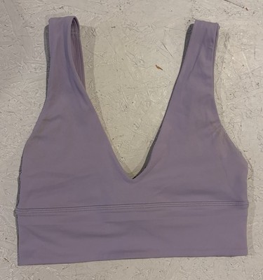Lululemon Align V-Neck A/B Purple Highlight Nulu Yoga Bra LW2DW3S Size 4
