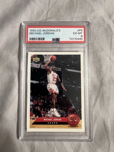 1992 MICHAEL JORDAN UPPER DECK McDonald’s # P5 PSA 6 Real Nice Rare Iconic Card