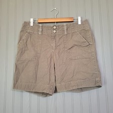 Eddie Bauer Cargo Utility Shorts 100 Cotton Outdoor Hiking Brown Women's 8