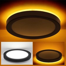  7.5 Inch Flush Mount LED Ceiling Light with Night Light, 7.5 inch-1 Black