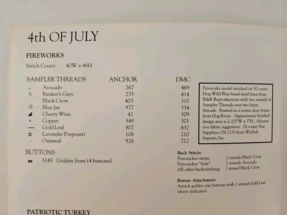 Twisted Threads 4TH Of JULY Patriotic Counted Cross Stitch Pattern Booklet - Image 3 of 4