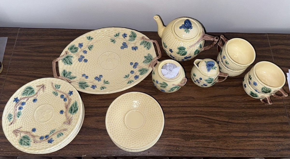 【新品】double W007 vintage set tee |ovy Vintage Tiffany & Co Blackberries Majolica Tea Set – 18-Piece w