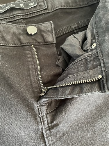 Karen Millen Black Skinny Jeans UK 8 Buttons Lower Legs Ankles Stretch W27 L27 - Picture 5 of 13