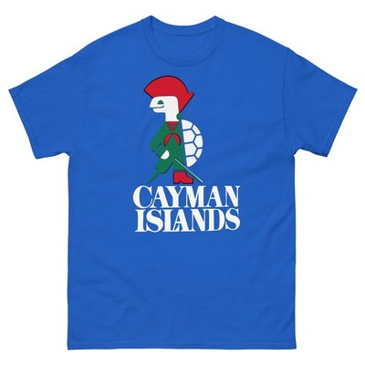 Cayman Islands Turtle Travel T Shirt Graphic Royal Blue Retro Tee