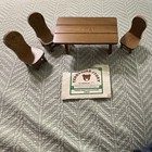 Applause Teddy Bear Story 1:12 Dining Table & 3 Chairs Wood Brown MPN 19075 — photo 1